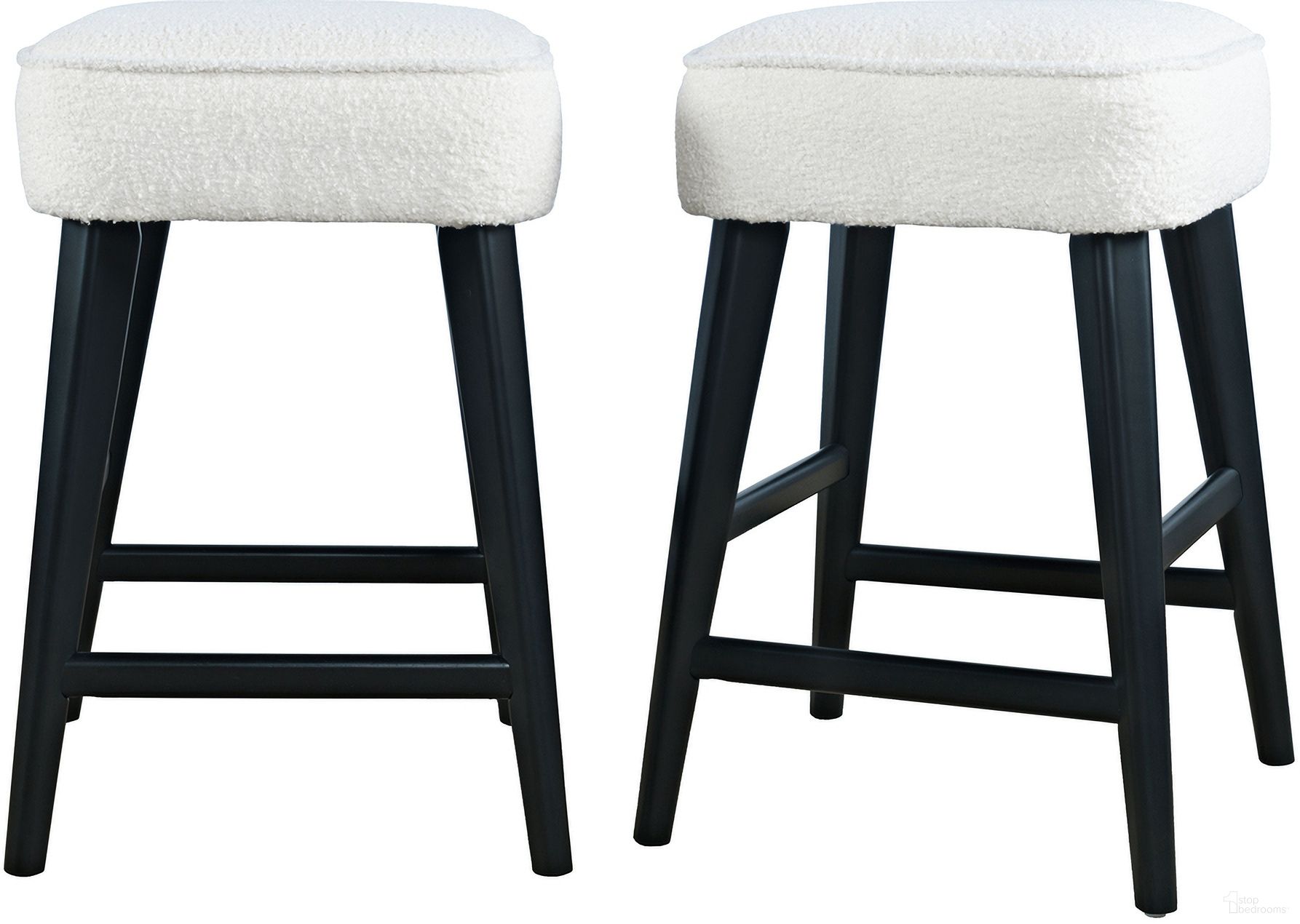 The appearance of Wes Upholstery Backless Counter Barstool Set of 2 In Black designed by Jofran in the modern / contemporary interior design. This black piece of furniture was selected by 1StopBedrooms from Wes Collection to add a touch of cosiness and style into your home. Sku: 2271-WESBLBLK. Material: Plywood.
