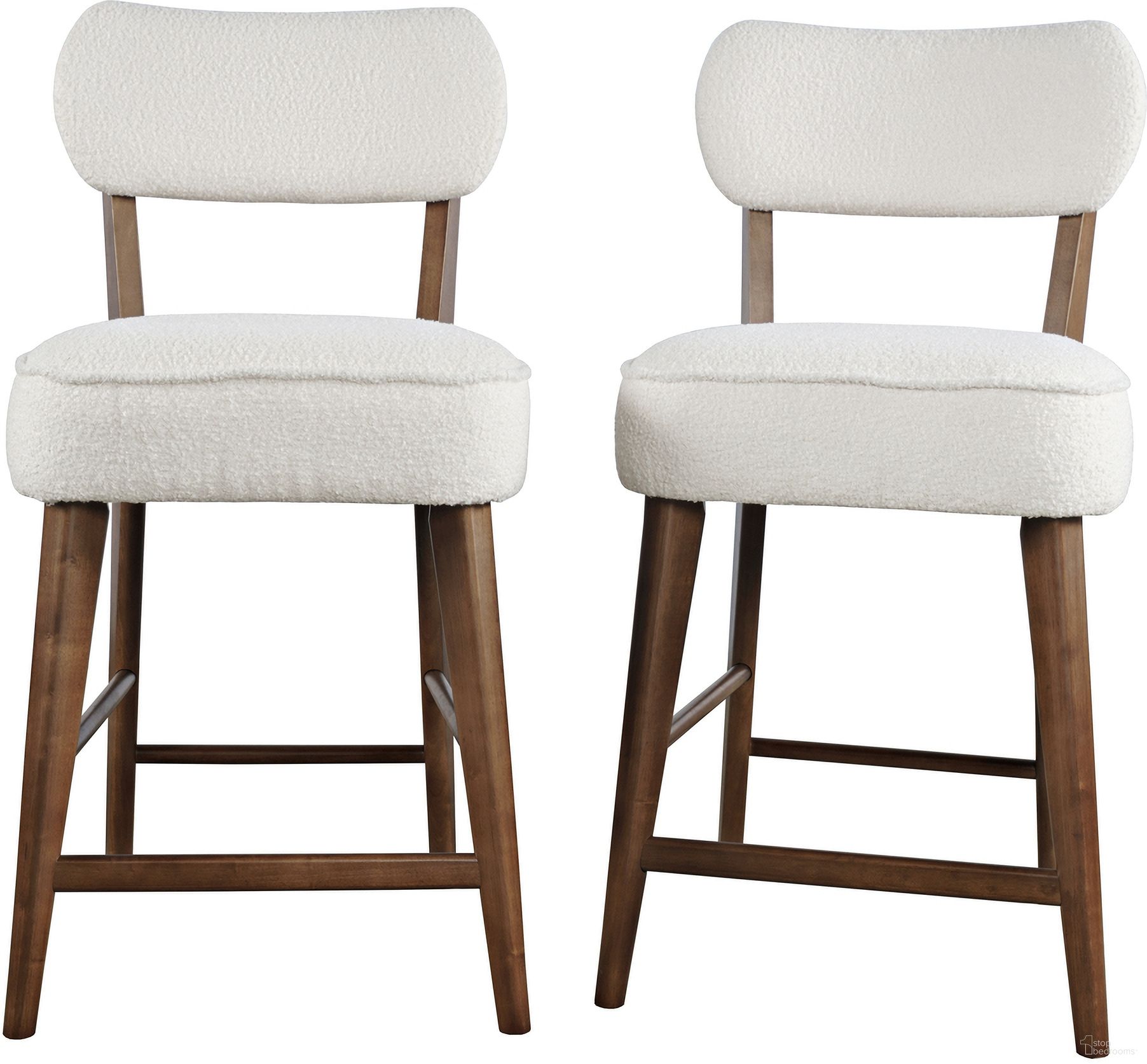 The appearance of Wes Upholstery Counter Barstool Set of 2 In Walnut designed by Jofran in the transitional interior design. This walnut piece of furniture  was selected by 1StopBedrooms from Wes Collection to add a touch of cosiness and style into your home. Sku: 2271-WESSTWAL. Material: Plywood.