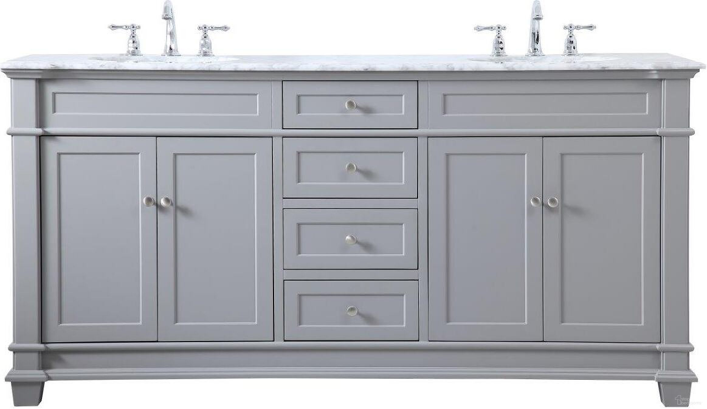 Wesley 72 Inch Double Bathroom Vanity Set In Grey