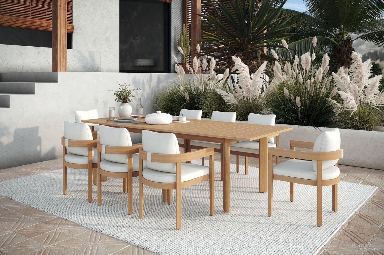 The appearance of Wesley Wood Extendable Patio Dining Room Set with Self Storing Leaf In Brown and Natural designed by New Classic in the modern / contemporary interior design. This brown and natural piece of furniture was selected by 1StopBedrooms from Wesley Collection to add a touch of cosiness and style into your home. Sku: G5511-70;G5511-72-WHT. Material: Wood. Table Top Shape: Rectangular. Size: 79" x 39".
