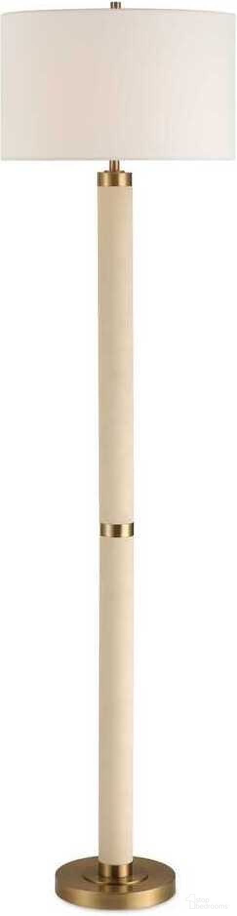 The appearance of Wessex Floor Lamp In Gold and White designed by Uttermost in the coastal interior design. This gold and white piece of furniture  was selected by 1StopBedrooms from Wessex Collection to add a touch of cosiness and style into your home. Sku: 30551. Material: Iron.