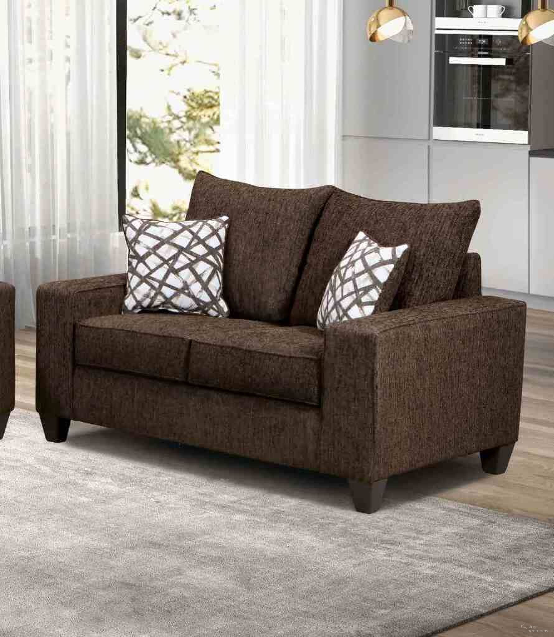 The appearance of West Action Loveseat In Chocolate designed by Furniture of America in the modern / contemporary interior design. This chocolate piece of furniture was selected by 1StopBedrooms from West Action Collection to add a touch of cosiness and style into your home. Sku: SM7330-LV. Material: Chenille.