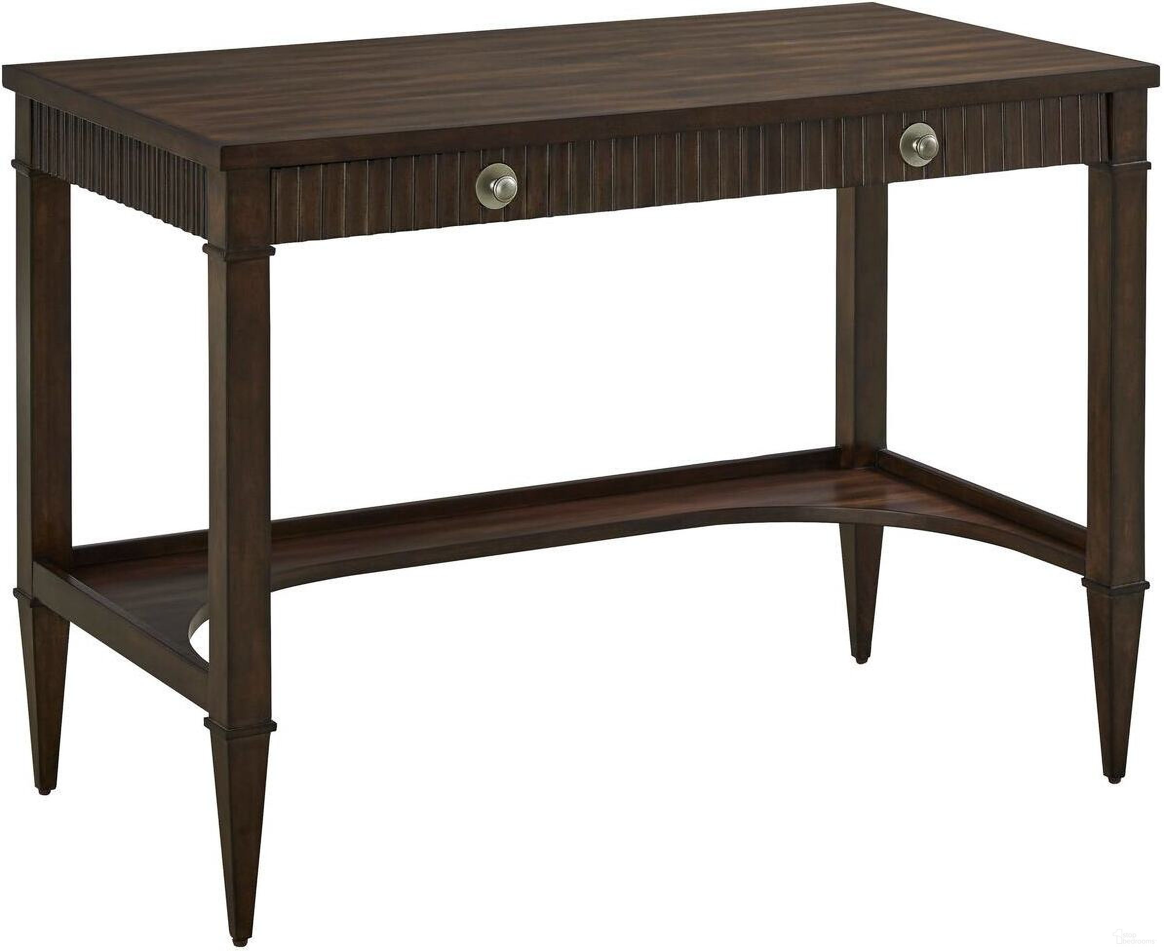 The appearance of West Camden Desk In Tahitian Pearl designed by Fairfield Chair in the modern / contemporary interior design. This tahitian pearl piece of furniture  was selected by 1StopBedrooms from West Camden Collection to add a touch of cosiness and style into your home. Sku: 8096-DK. Material: Walnut.