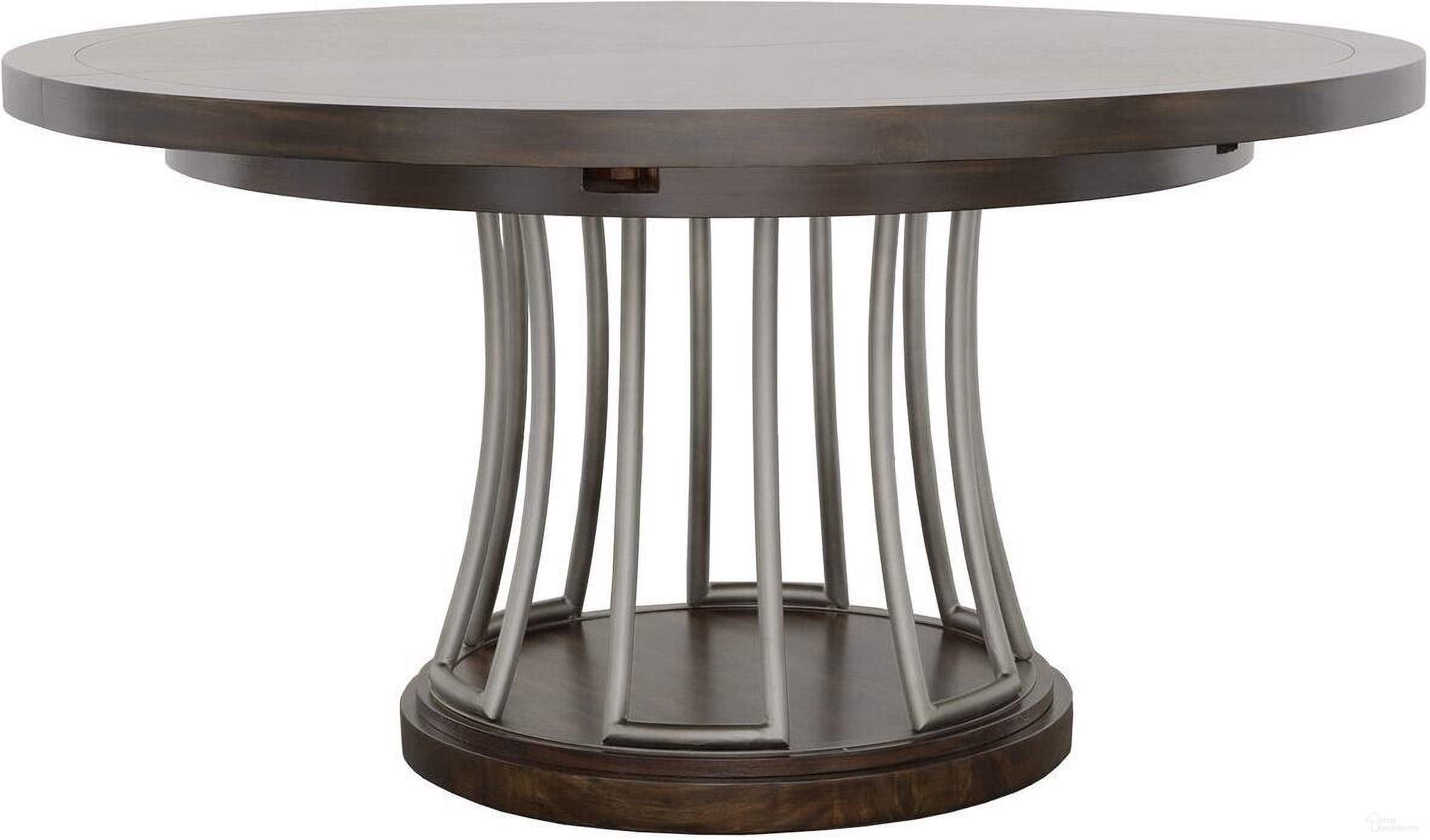 The appearance of West Camden Dining Table In Tahitian Pearl designed by Fairfield Chair in the modern / contemporary interior design. This tahitian pearl piece of furniture  was selected by 1StopBedrooms from West Camden Collection to add a touch of cosiness and style into your home. Sku: 8096-44. Table Base Style: Pedestal. Table Top Shape: Round. Size: 60". Material: Walnut.