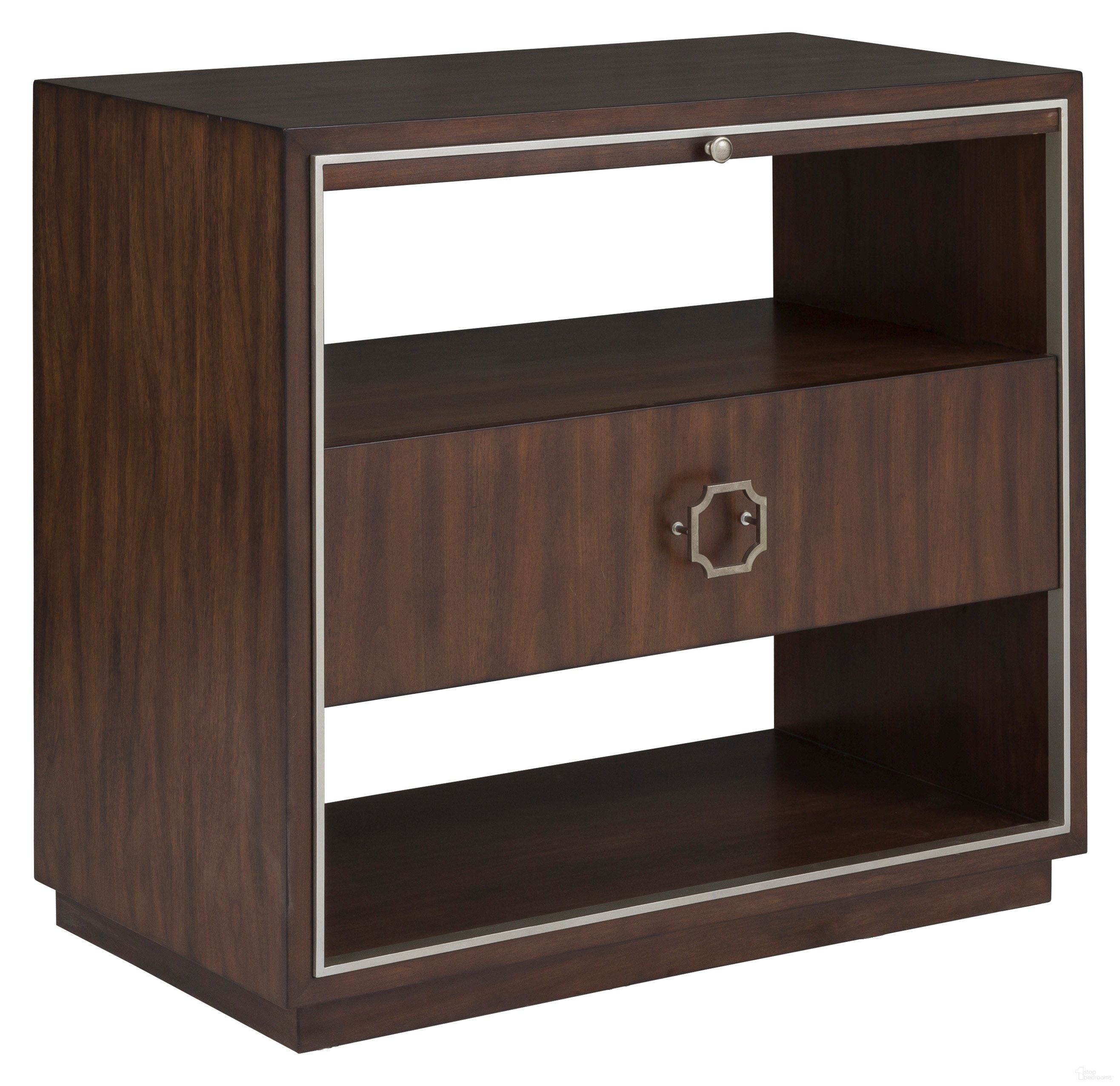 The appearance of West Camden Nightstand In Tahitian Pearl designed by Fairfield Chair in the modern / contemporary interior design. This tahitian pearl piece of furniture was selected by 1StopBedrooms from West Camden Collection to add a touch of cosiness and style into your home. Sku: 8096-BS. Material: Walnut.