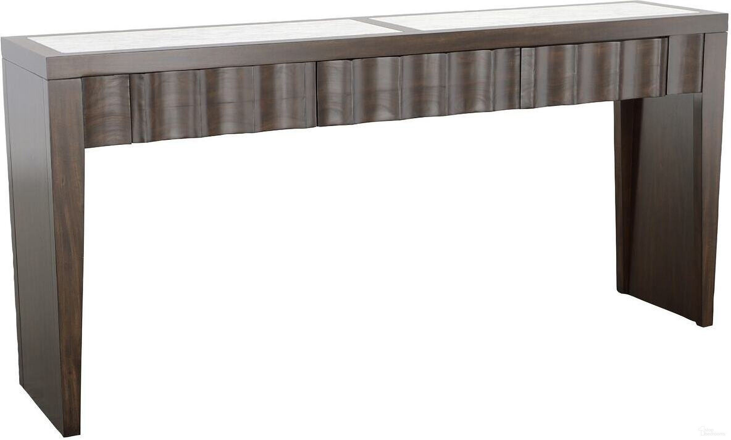 The appearance of West Camden Three Drawer Console In Tahitian Pearl designed by Fairfield Chair in the modern / contemporary interior design. This tahitian pearl piece of furniture was selected by 1StopBedrooms from West Camden Collection to add a touch of cosiness and style into your home. Sku: 8096-ST. Material: Walnut.