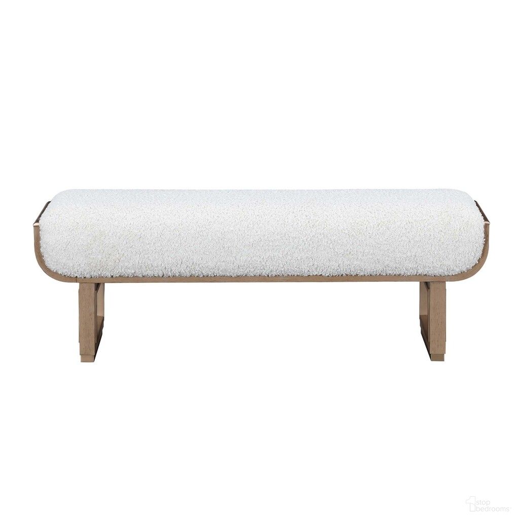 The appearance of West Kensington Accent Bench In Sea Salt Caramel designed by Michael Amini in the modern / contemporary interior design. This sea salt caramel piece of furniture  was selected by 1StopBedrooms from West Kensington Collection to add a touch of cosiness and style into your home. Sku: 9096904-147. Material: Solid Wood.