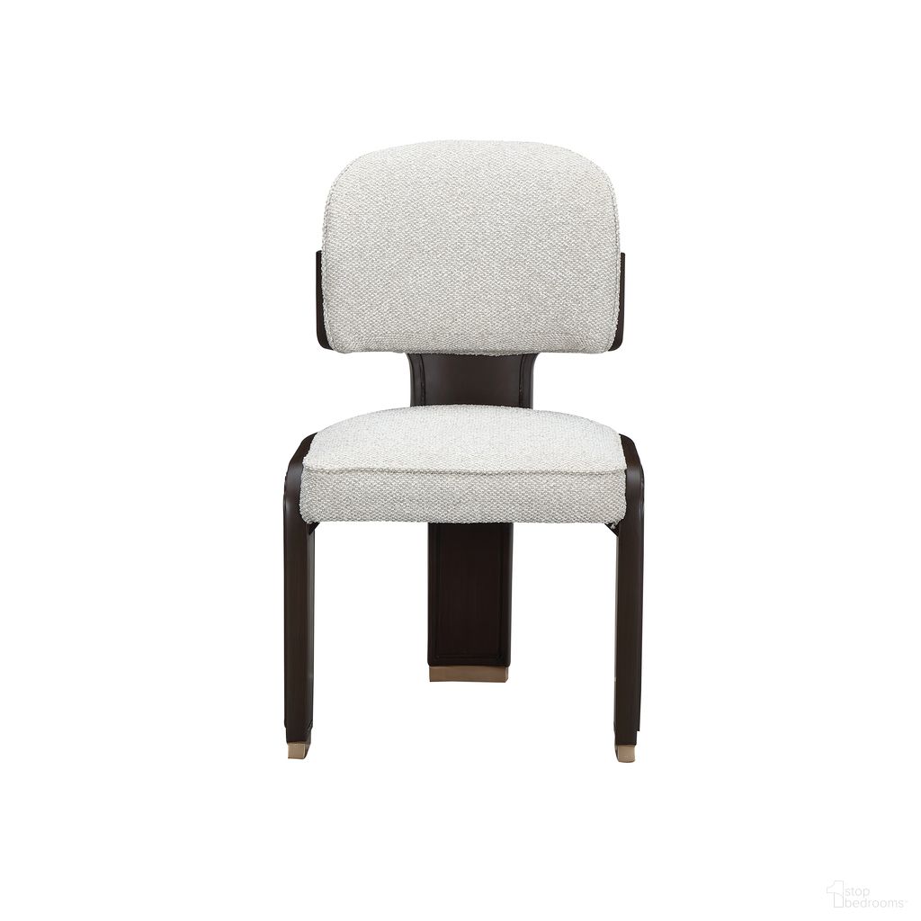 The appearance of West Kensington Dining Side Chair Set of 2 In Buff and Medium Espresso designed by Michael Amini in the transitional interior design. This medium espresso/buff piece of furniture was selected by 1StopBedrooms from West Kensington Collection to add a touch of cosiness and style into your home. Sku: 9096003A-417. Material: Solid Wood. Chair Type: Side Chair.