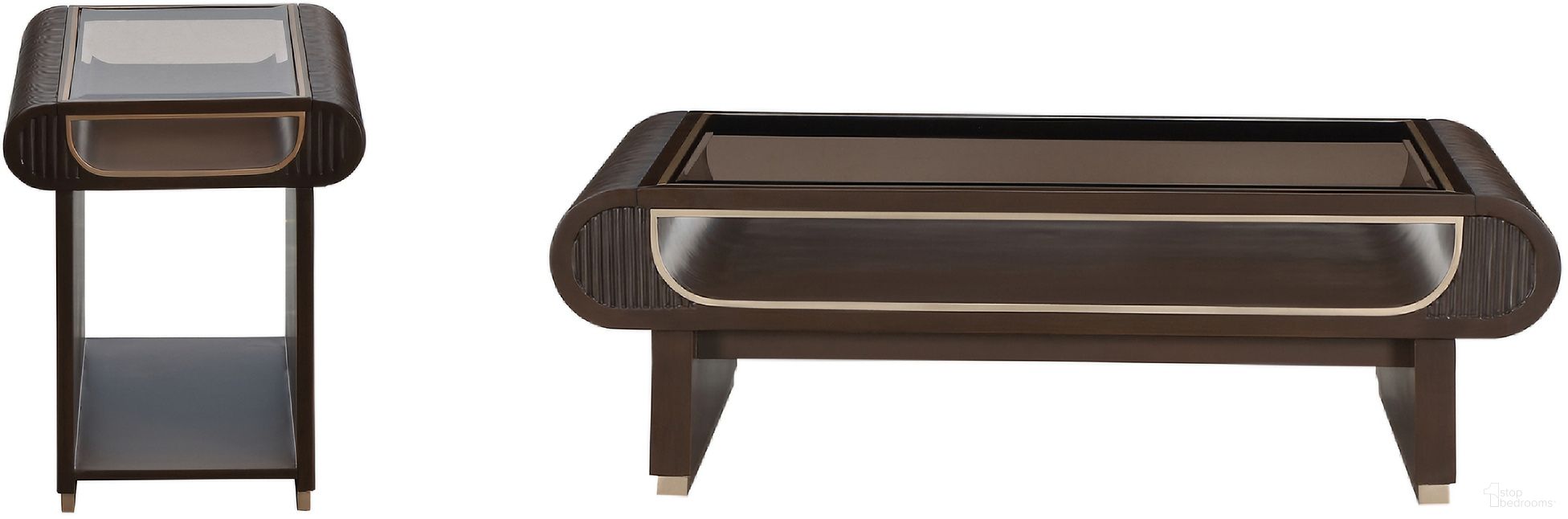 The appearance of West Kensington Occasional Table Set In Medium Espresso designed by Michael Amini in the modern / contemporary interior design. This medium espresso piece of furniture  was selected by 1StopBedrooms from West Kensington Collection to add a touch of cosiness and style into your home. Sku: 9096201-417;9096202-417. Material: Solid Wood.