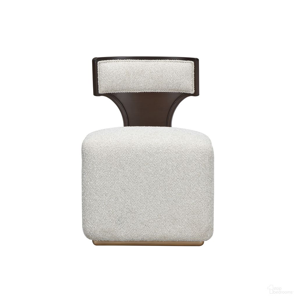 The appearance of West Kensington Vanity Chair In Buff and Medium Espresso designed by Michael Amini in the transitional interior design. This medium espresso/buff piece of furniture was selected by 1StopBedrooms from West Kensington Collection to add a touch of cosiness and style into your home. Sku: 9096244-417. Material: Solid Wood.
