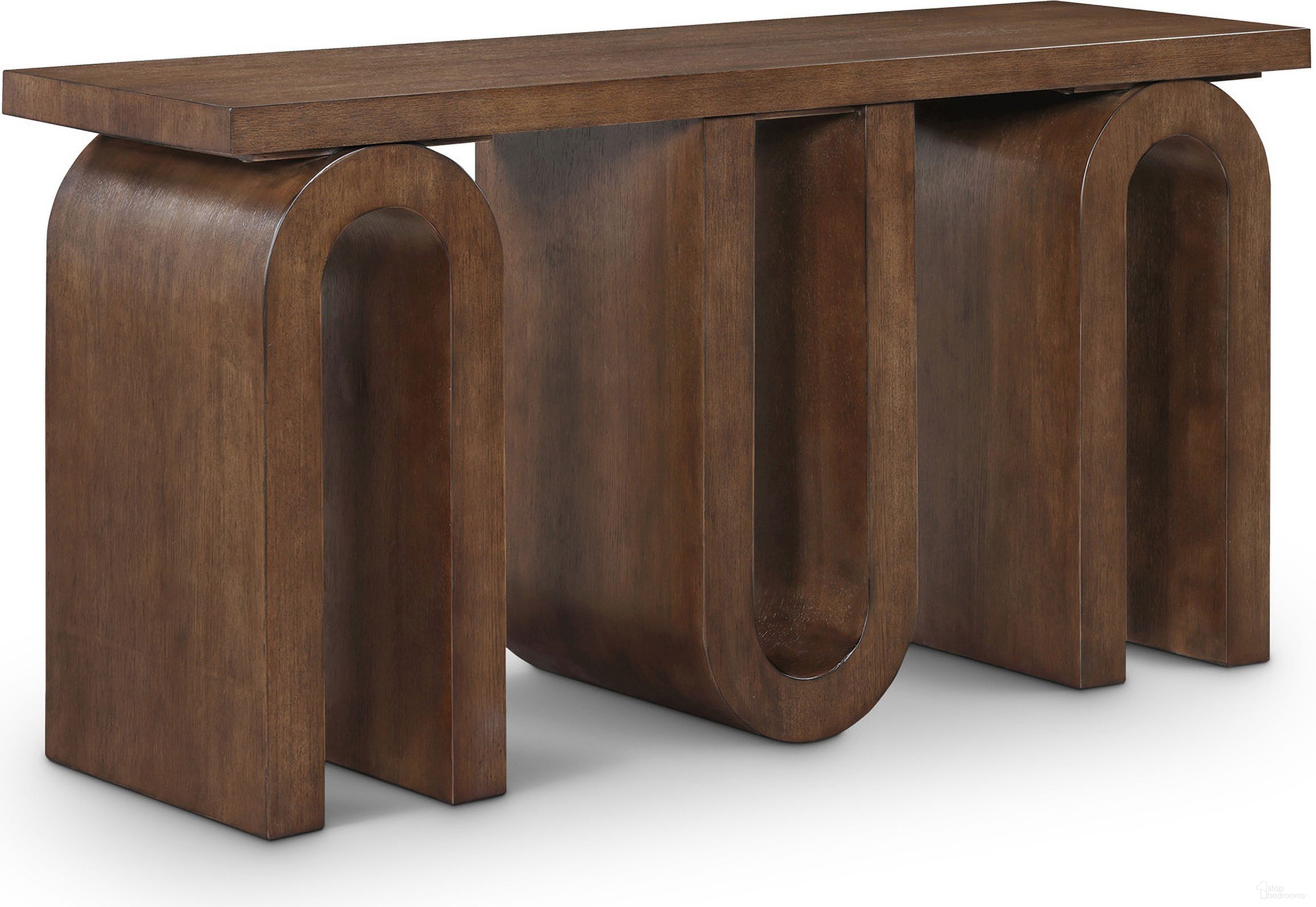 The appearance of Westbourne Console Table In Brown designed by Meridian in the modern / contemporary interior design. This brown piece of furniture was selected by 1StopBedrooms from Westbourne Collection to add a touch of cosiness and style into your home. Sku: 99091Brown-T. Material: Oak Veneer.