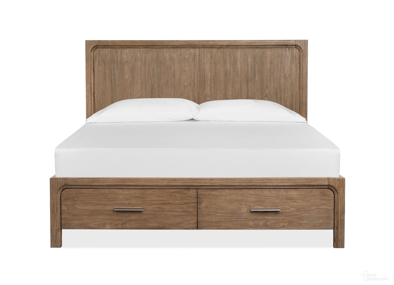 The appearance of Westbourne King Panel Storage Bed In Dark Umber designed by Magnussen in the transitional interior design. This dark umber piece of furniture  was selected by 1StopBedrooms from Westbourne Collection to add a touch of cosiness and style into your home. Sku: B5888-64H;B5888-64SF;B5888-54R. Bed Type: Panel Bed. Bed Size: King. Material: Pine.