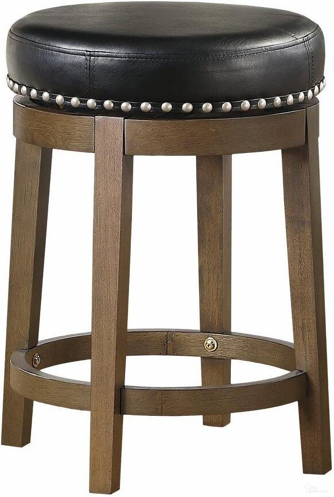 The appearance of Westby Black Round Swivel Counter Height Stool Set Of 2 designed by Homelegance in the transitional interior design. This black piece of furniture was selected by 1StopBedrooms from Westby Collection to add a touch of cosiness and style into your home. Sku: 5681BLK-24. Material: Faux Leather.