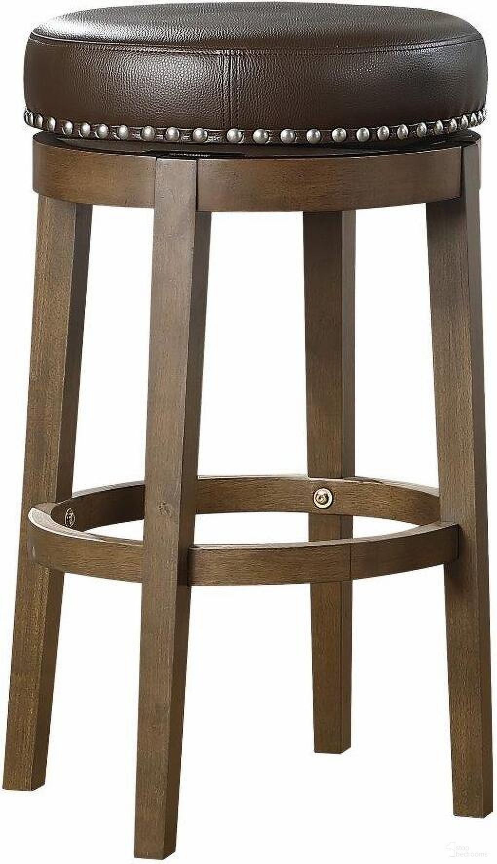 The appearance of Westby Brown Round Swivel Pub Height Stool Set Of 2 designed by Homelegance in the transitional interior design. This brown piece of furniture was selected by 1StopBedrooms from Westby Collection to add a touch of cosiness and style into your home. Sku: 5681BRW-29. Material: Faux Leather.