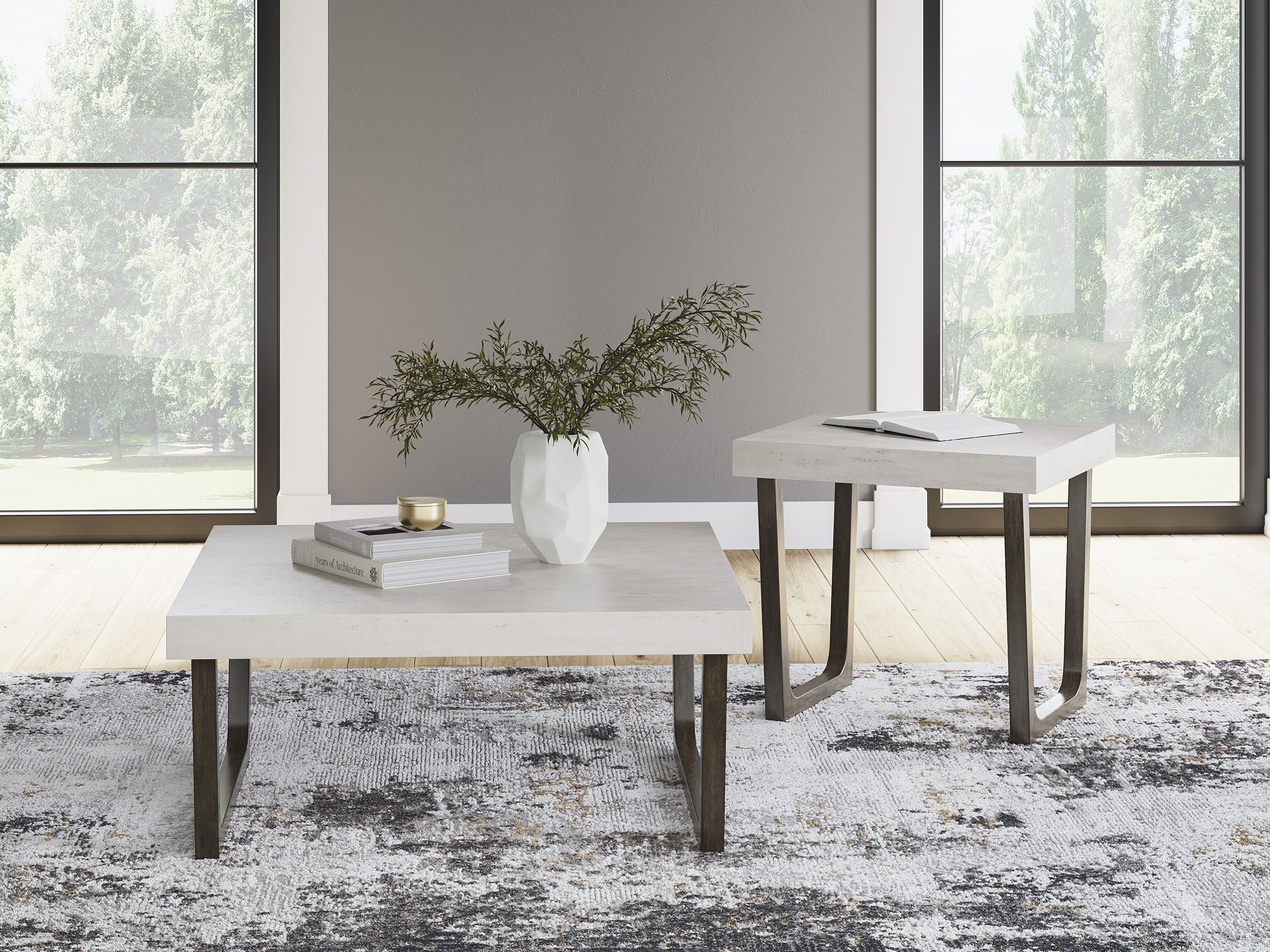 The appearance of Westenfort Table Set of 2 In Espresso Gray designed by Signature Design by Ashley in the transitional interior design. This espresso gray piece of furniture was selected by 1StopBedrooms from Westenfort Collection to add a touch of cosiness and style into your home. Sku: T202-12. Material: Marble.