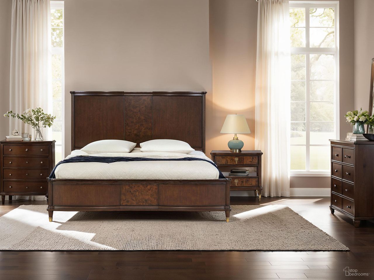 Westerham Queen Bed In Dark Cherry