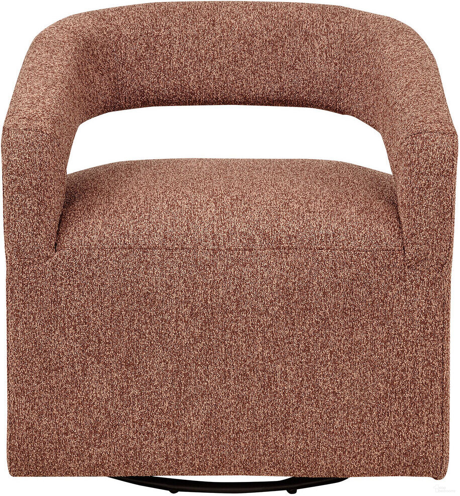 The appearance of Westhill Boucle Upholstered Swivel Accent Chair In Berry designed by Coaster in the modern / contemporary interior design. This berry piece of furniture  was selected by 1StopBedrooms from Westhill Collection to add a touch of cosiness and style into your home. Sku: 907539. Material: Boucle.