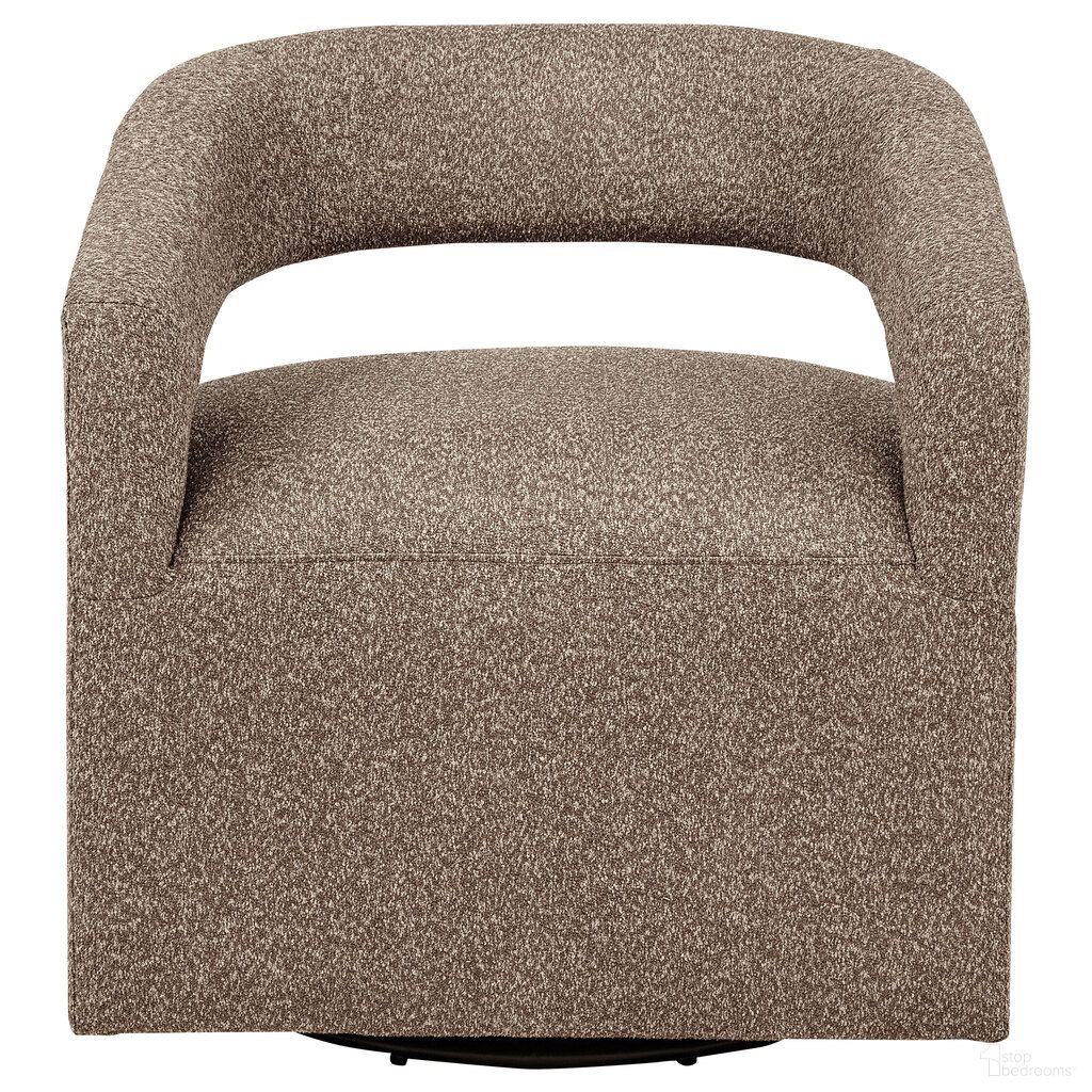 Westhill Boucle Upholstered Swivel Accent Chair In Rocky Road