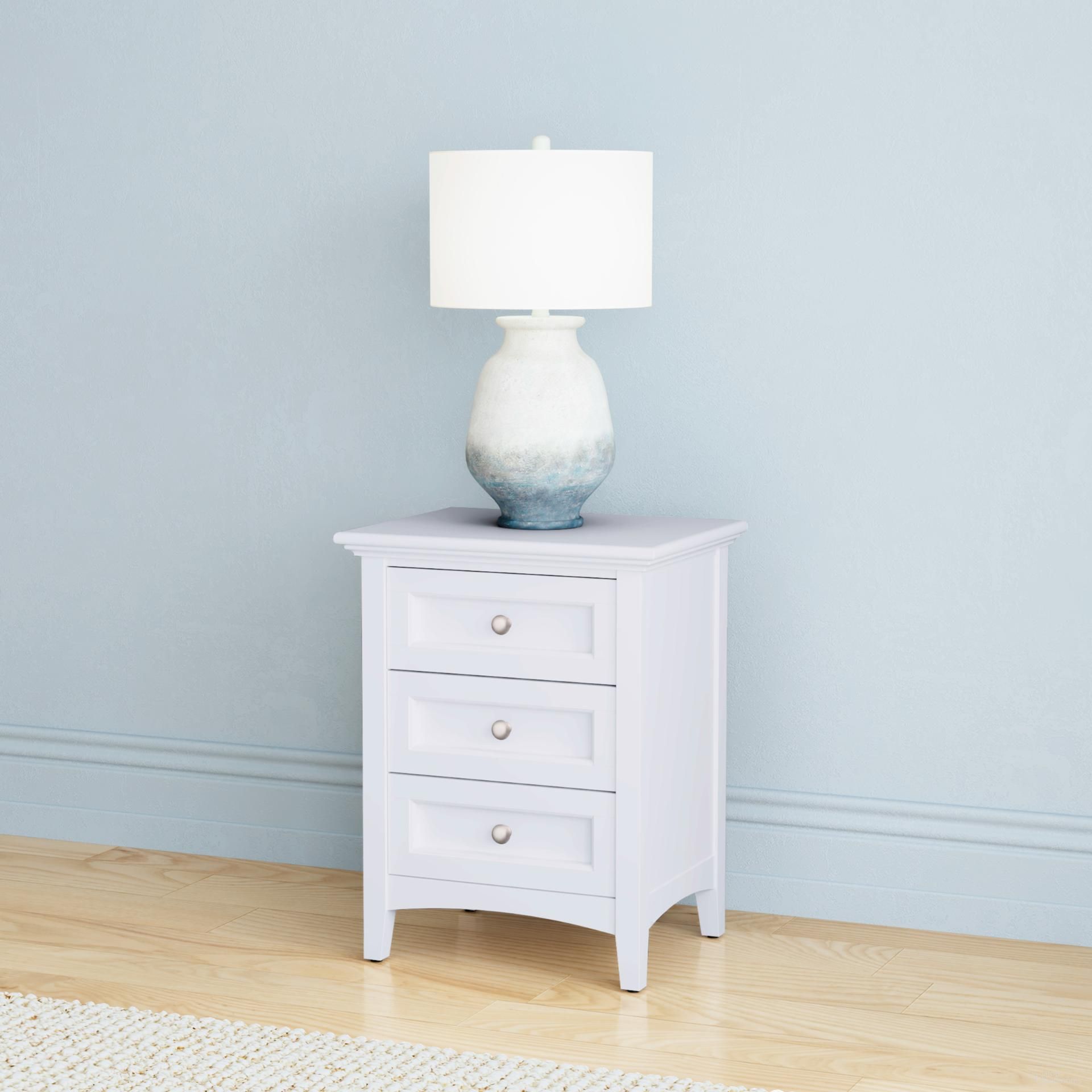 Westlake 3 Drawer Nightstand In White
