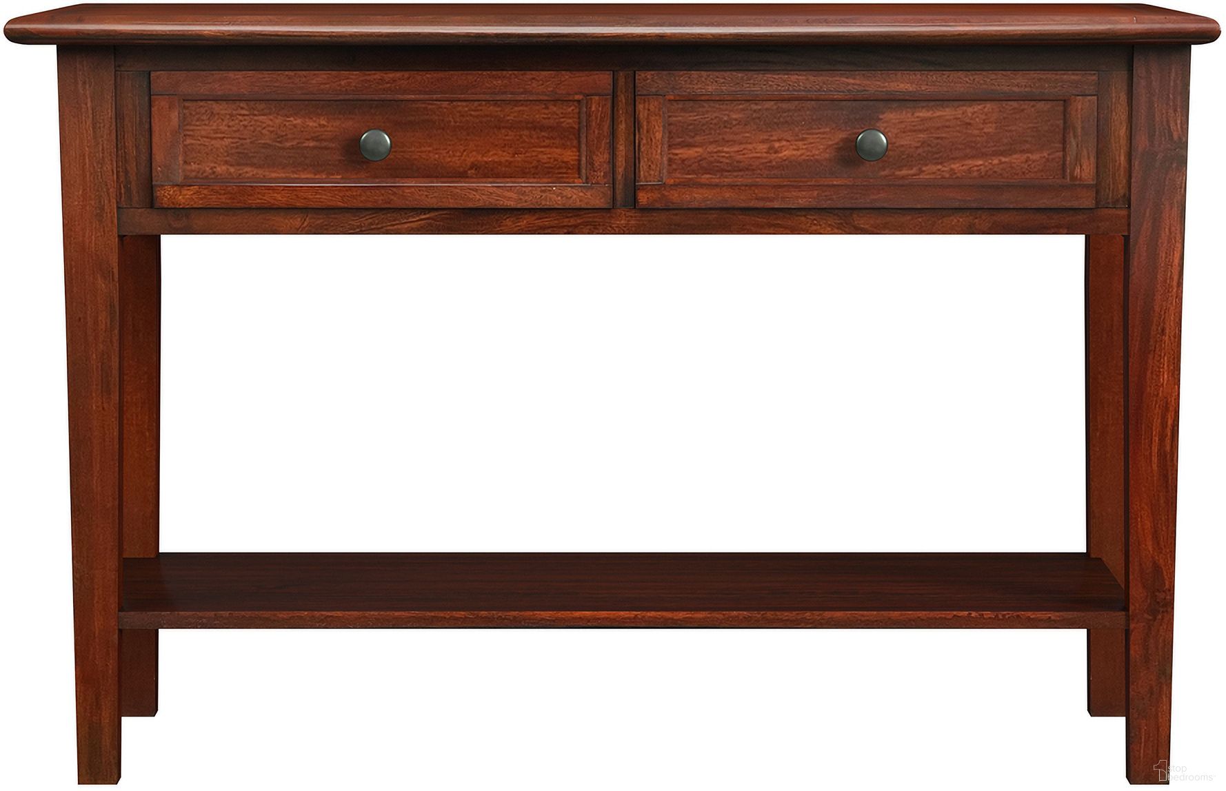 The appearance of Westlake Cherry Brown Sofa Table designed by A-America in the transitional interior design. This brown piece of furniture was selected by 1StopBedrooms from Westlake Collection to add a touch of cosiness and style into your home. Sku: WSLCB7210. Material: Wood.