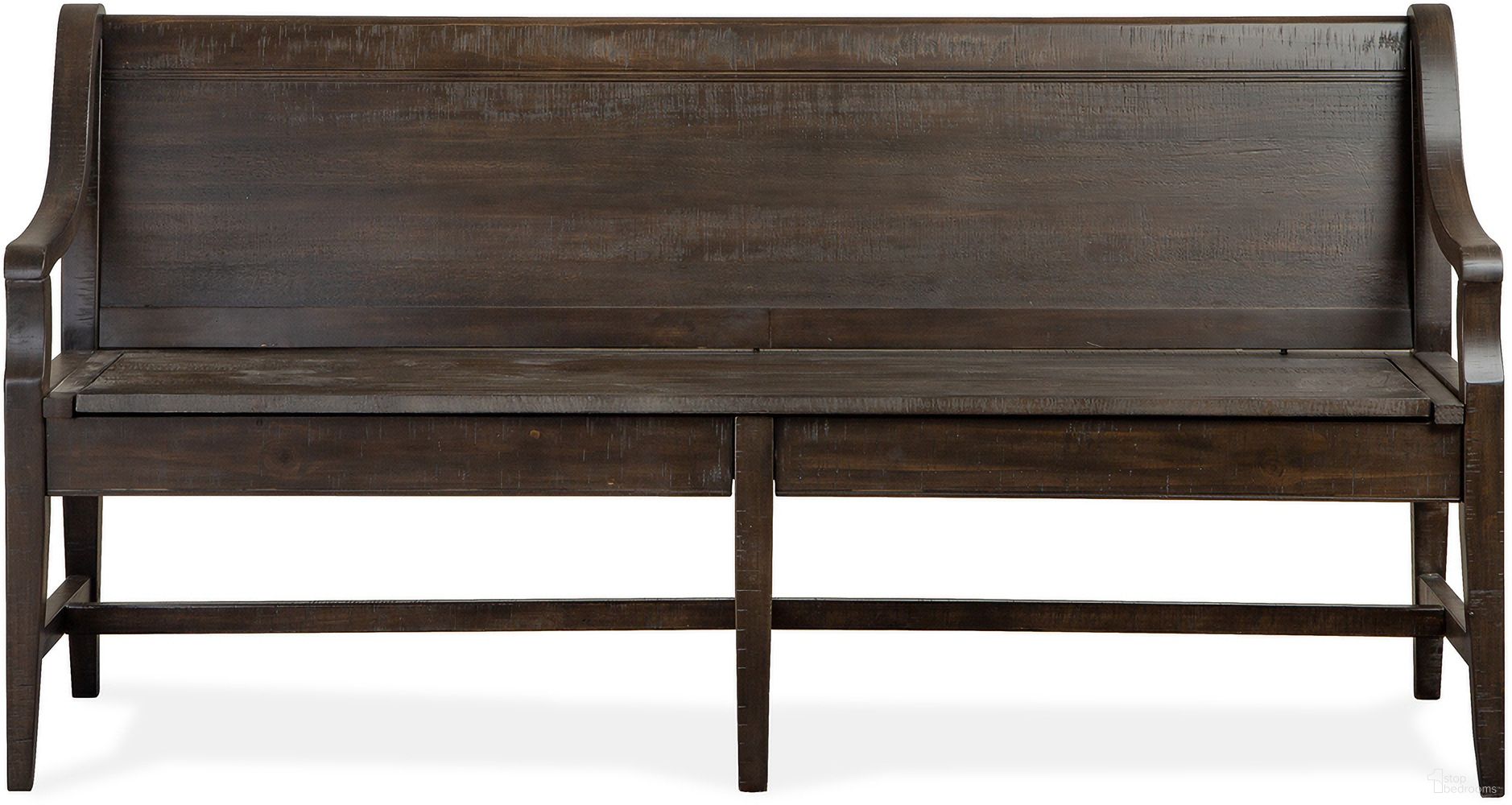 The appearance of Westley Falls Bench with Back In Graphite designed by Magnussen in the modern / contemporary interior design. This graphite piece of furniture was selected by 1StopBedrooms from Westley Falls Collection to add a touch of cosiness and style into your home. Sku: D4399-79. Material: Pine Veneer.
