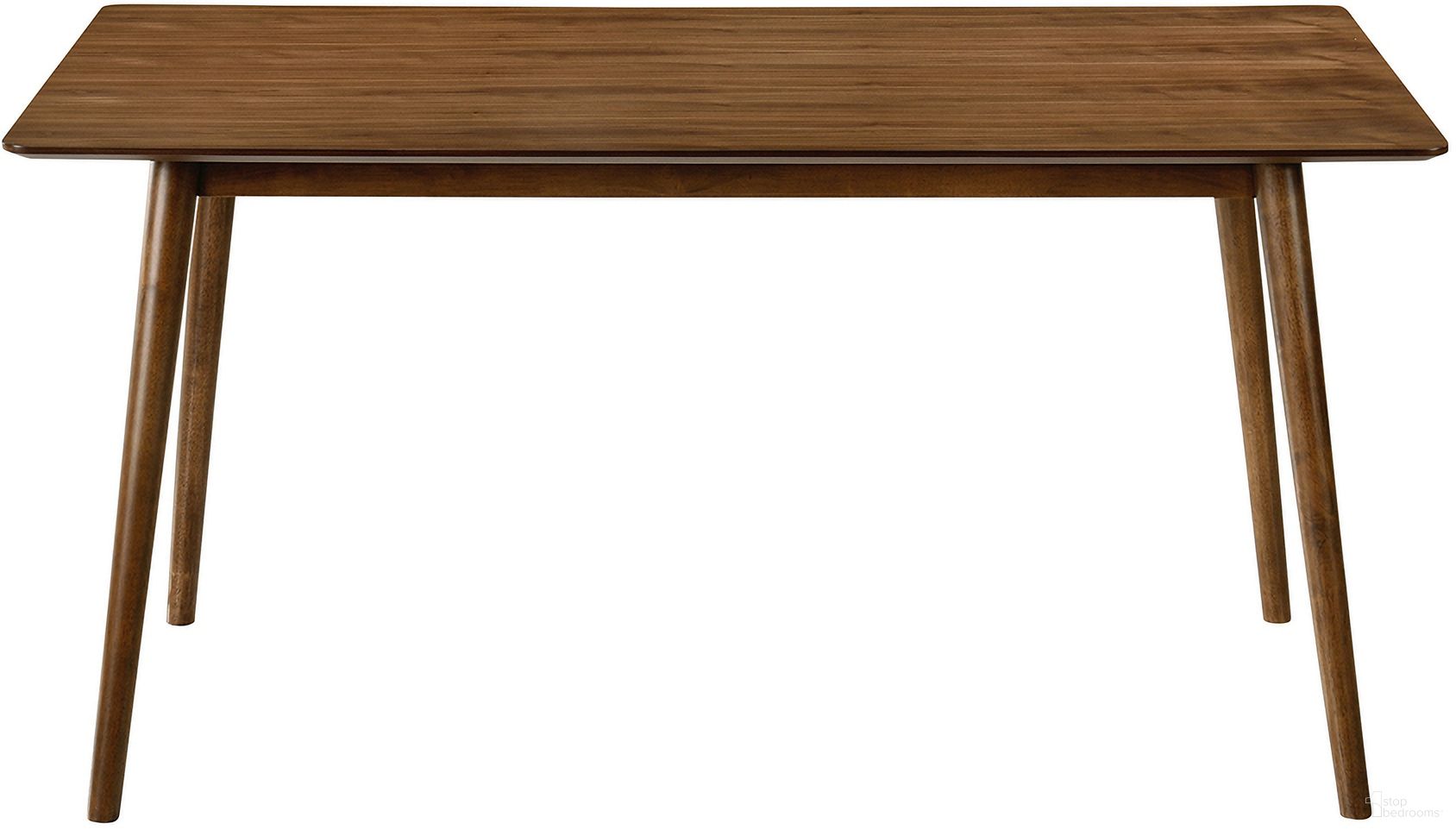 The appearance of Westmont 59 Inch Rectangular Dining Table In Walnut Wood designed by Armen Living in the transitional interior design. This walnut piece of furniture  was selected by 1StopBedrooms from Westmont Collection to add a touch of cosiness and style into your home. Sku: LCWEDIWA. Table Base Style: Legs. Table Top Shape: Rectangular. Material: Rubberwood. Size: 39" x 62".
