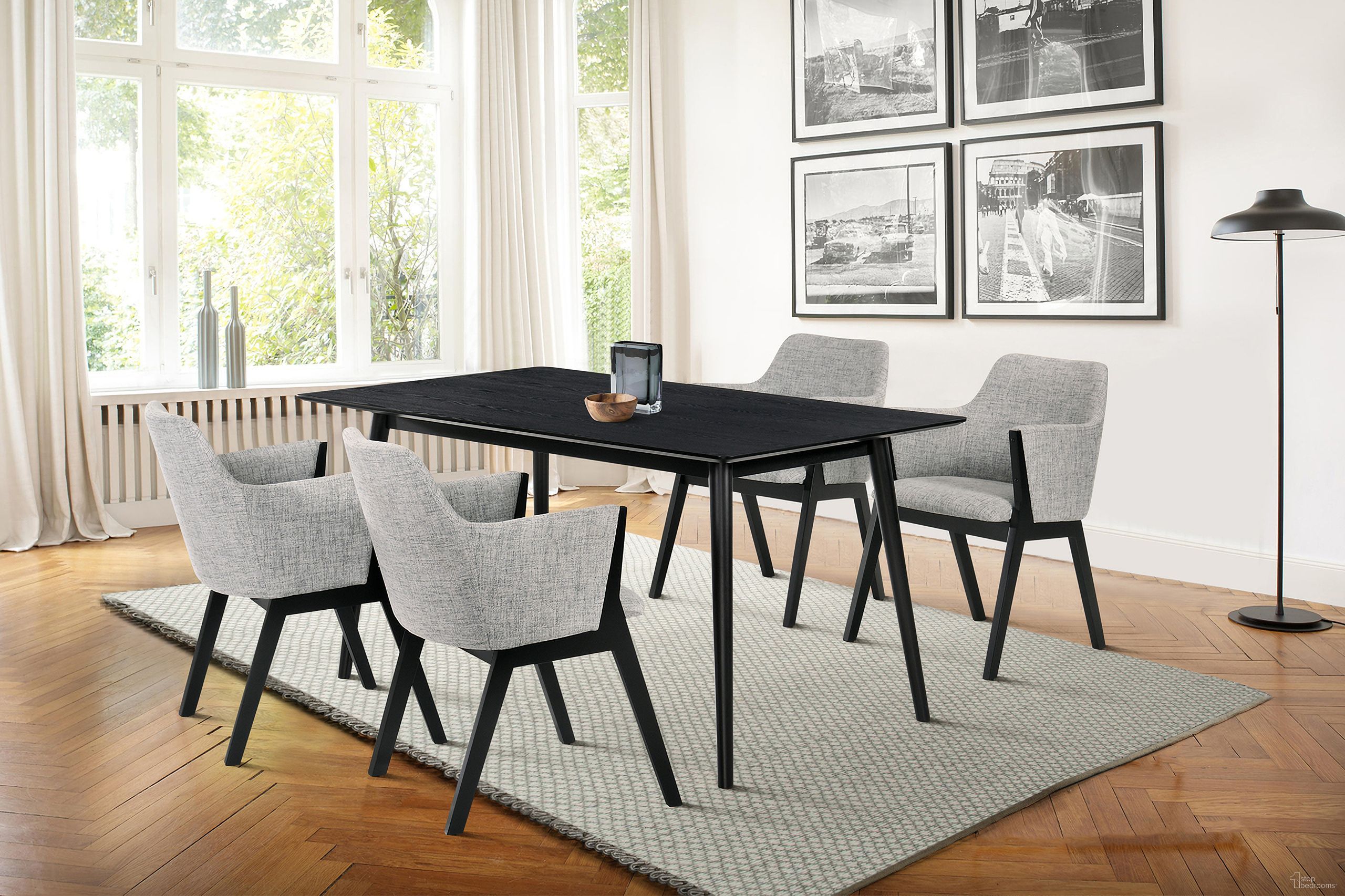 Westmont and Renzo Gray and Black 5-Piece Dining Set