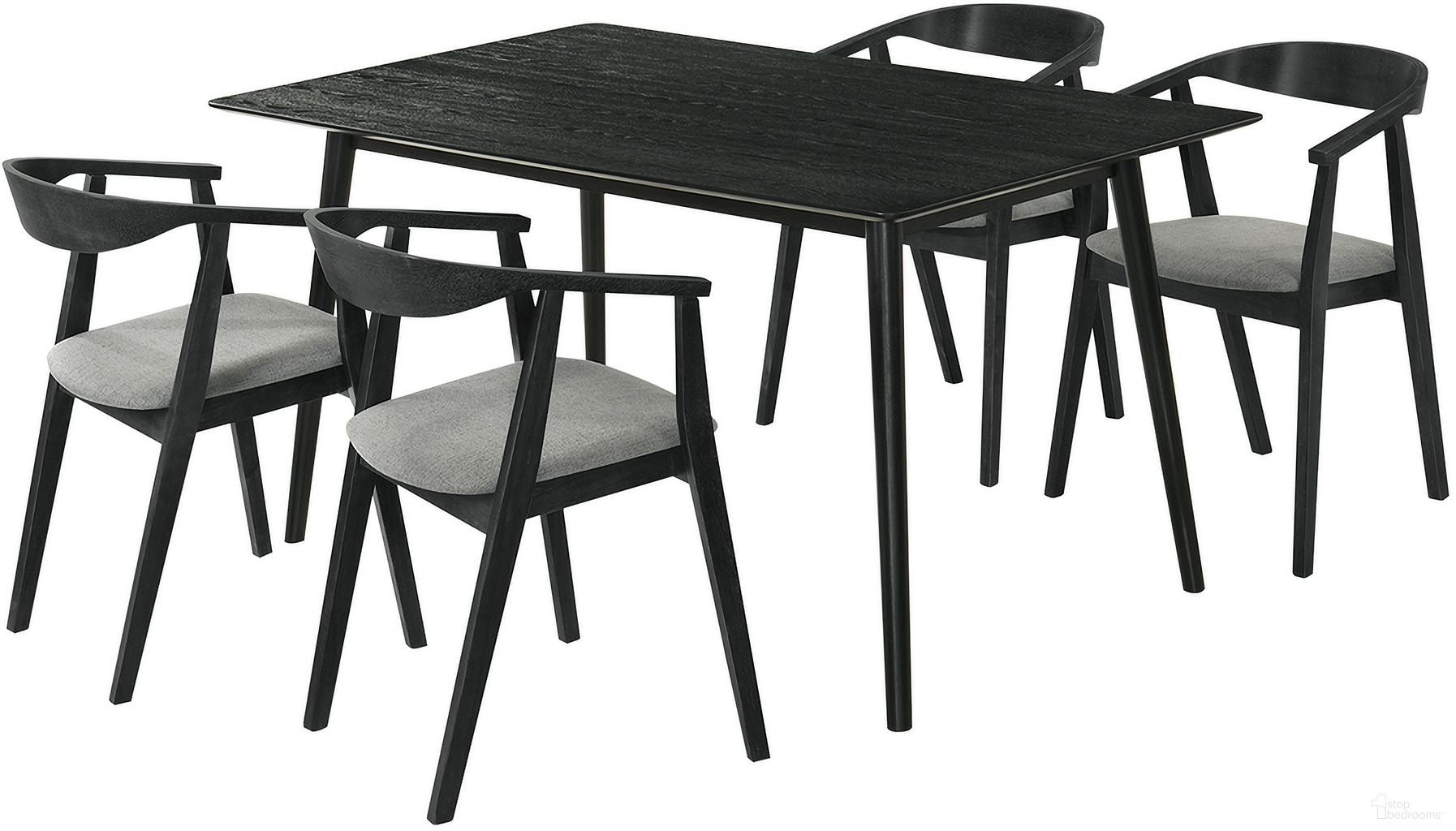 The appearance of Westmont Santana 5 Piece Wood Dining Set In Black designed by Armen Living in the transitional interior design. This black piece of furniture  was selected by 1StopBedrooms from Westmont Collection to add a touch of cosiness and style into your home. Sku: LCSACHBLKCH;LCSACHBLKCH;LCWEDIBL. Material: Wood.