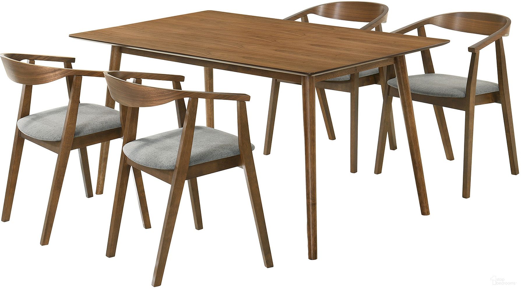 The appearance of Westmont Santana 5 Piece Wood Dining Set In Walnut/Charcoal designed by Armen Living in the transitional interior design. This walnut charcoal piece of furniture  was selected by 1StopBedrooms from Westmont Collection to add a touch of cosiness and style into your home. Sku: LCSACHWACH;LCSACHWACH;LCWEDIWA. Material: Wood.