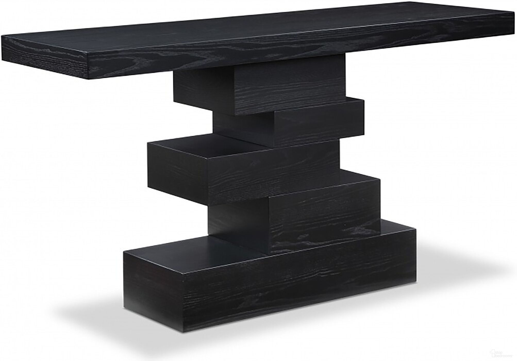 The appearance of Westmount Console Table In Black designed by Meridian in the modern / contemporary interior design. This black piece of furniture was selected by 1StopBedrooms from Westmount Collection to add a touch of cosiness and style into your home. Sku: 499Black-S Box 1/2 (Top);499Black-S Box 2/2 (Base). Material: MDF.