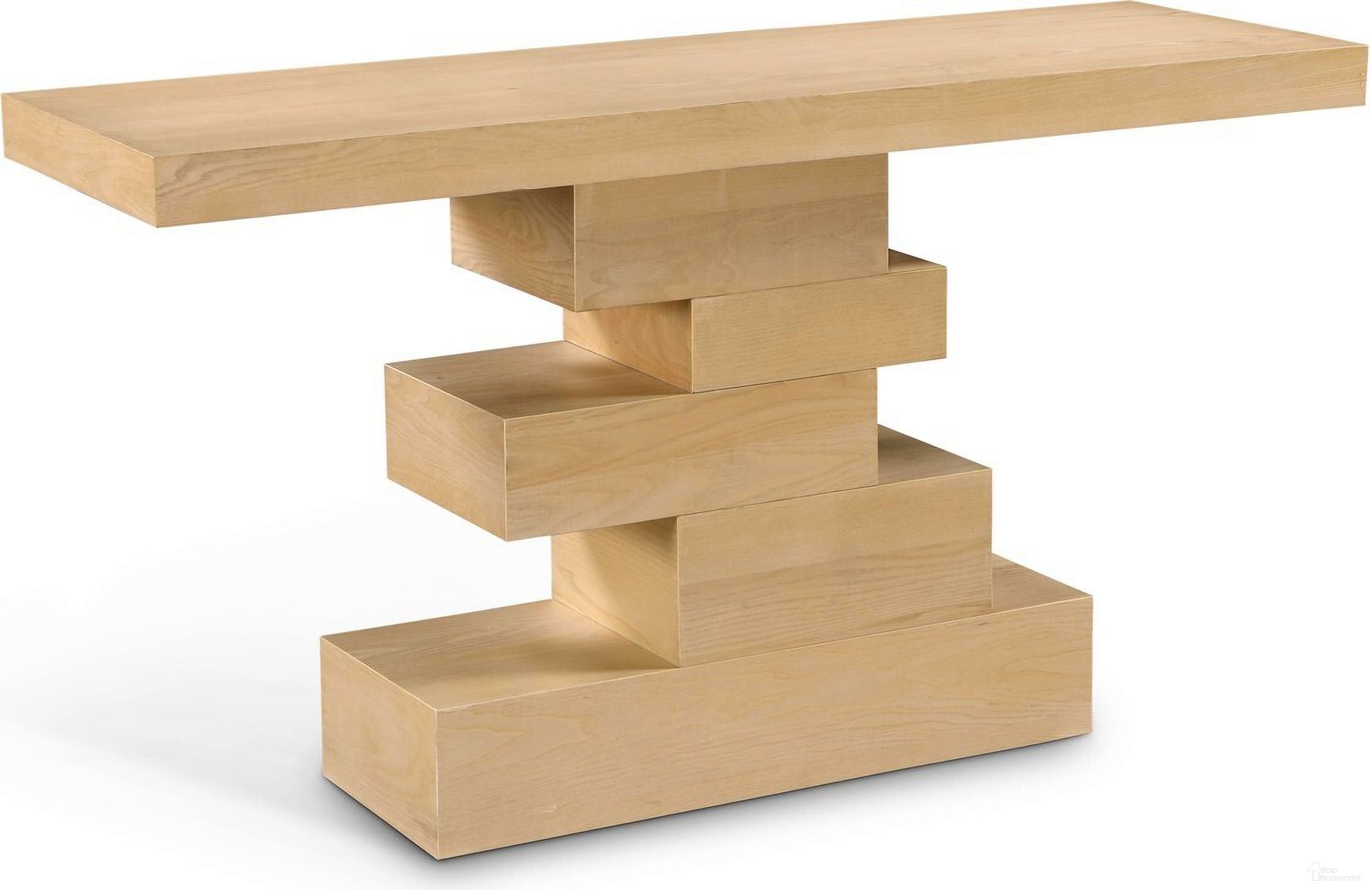 The appearance of Westmount Console Table In Natural designed by Meridian in the modern / contemporary interior design. This natural piece of furniture  was selected by 1StopBedrooms from Westmount Collection to add a touch of cosiness and style into your home. Sku: 499Natural-S Box 1/2 (Top);499Natural-S Box 2/2 (Base). Material: MDF.