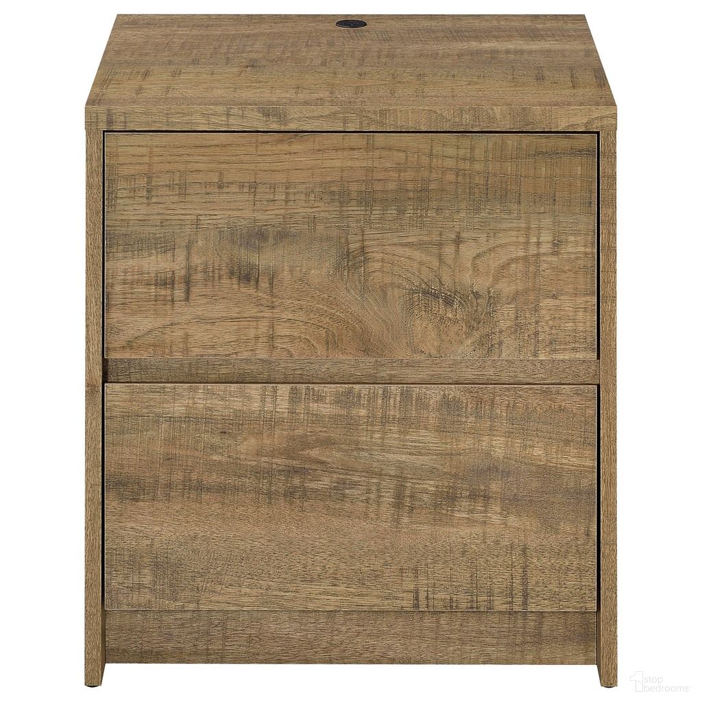 The appearance of Westpark 2-Drawer Nightstand LED Lights and USB In Mango designed by Coaster in the modern / contemporary interior design. This mango piece of furniture  was selected by 1StopBedrooms from Westpark Collection to add a touch of cosiness and style into your home. Sku: 315902. Material: Particle Board.