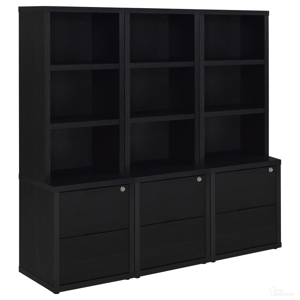The appearance of Westpark 3-piece Wall Unit Bookcase Set with USB In Black designed by Coaster in the transitional interior design. This black piece of furniture was selected by 1StopBedrooms from Westpark Collection to add a touch of cosiness and style into your home. Sku: 802703;802703;802703. Material: MDF.