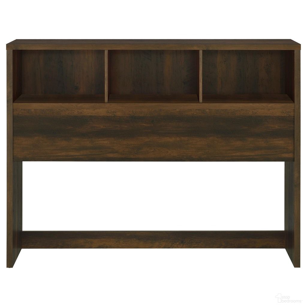 The appearance of Westpark 49 Inch Queen Bookcase Headboard In Dark Pine designed by Coaster in the transitional interior design. This dark pine piece of furniture  was selected by 1StopBedrooms from Westpark Collection to add a touch of cosiness and style into your home. Sku: 315881Q. Bed Size: Queen. Material: Particle Board.