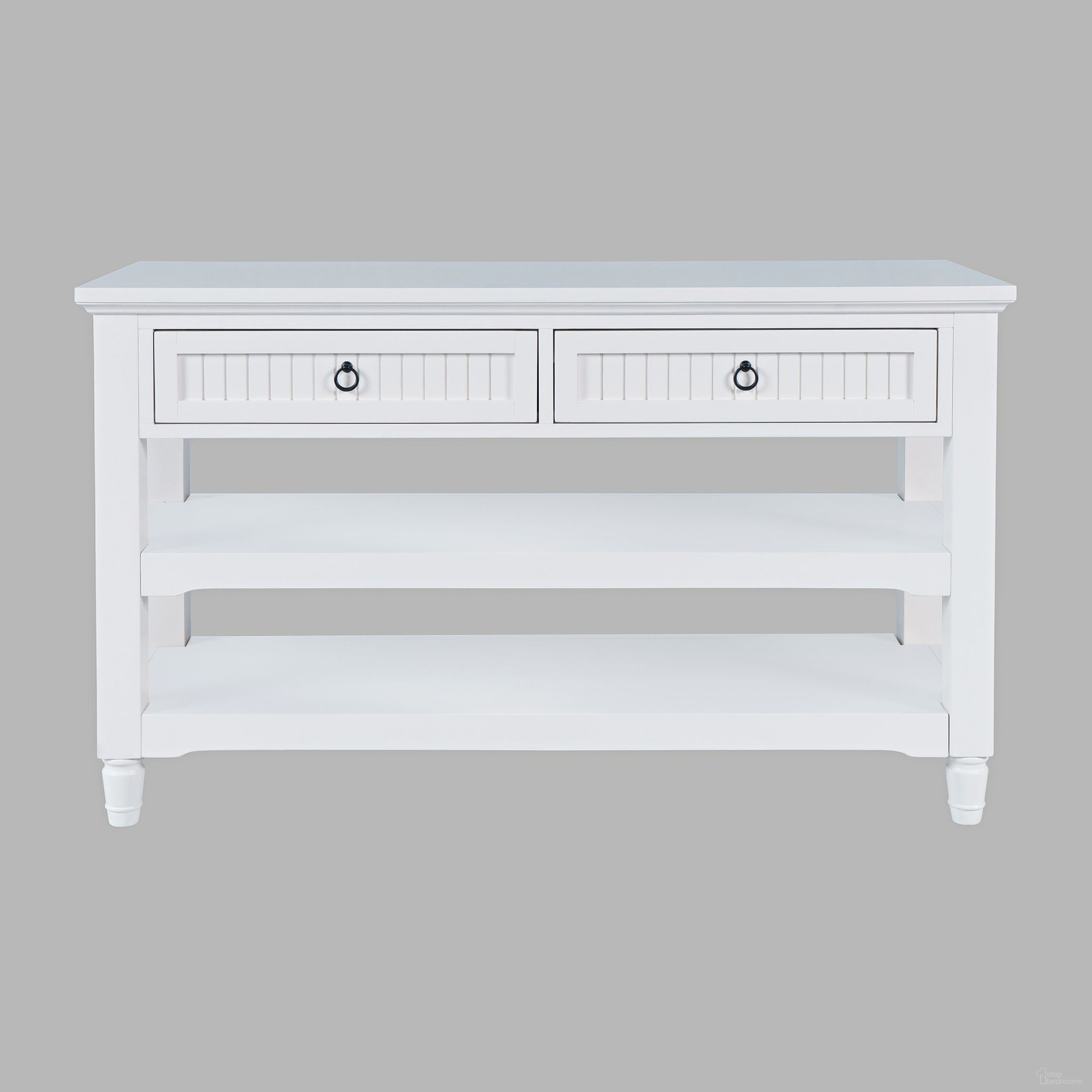 The appearance of Westport 50 Inch Sofa Console Table with Storage Drawers and Shelves In White designed by Jofran in the coastal interior design. This white piece of furniture was selected by 1StopBedrooms from Westport Collection to add a touch of cosiness and style into your home. Sku: 2545-4. Material: Acacia.