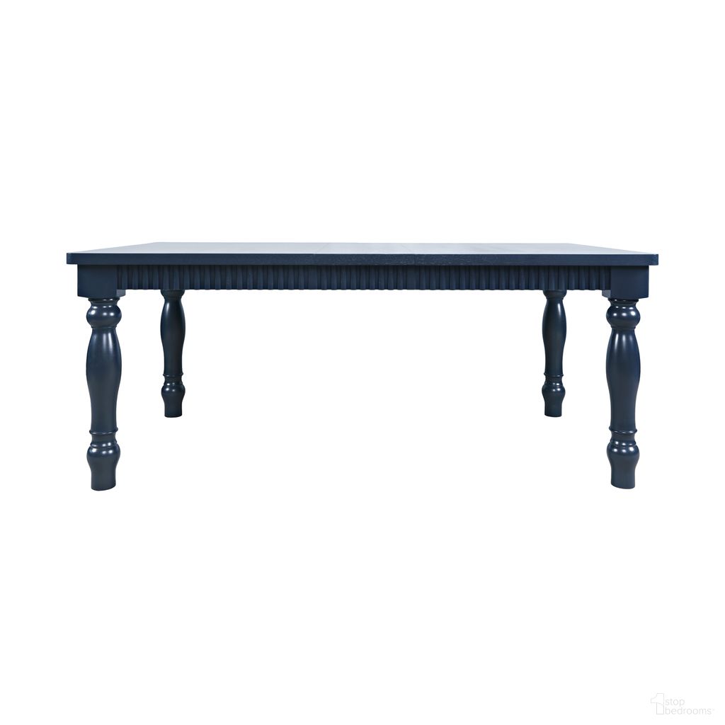 The appearance of Westport 72 Inch Extension Dining Table In Navy and Blue designed by Jofran in the transitional interior design. This navy and blue piece of furniture was selected by 1StopBedrooms from Westport Collection to add a touch of cosiness and style into your home. Sku: 2546-72. Table Base Style: Legs. Table Top Shape: Rectangular. Material: Rubberwood. Size: 40" x 72".