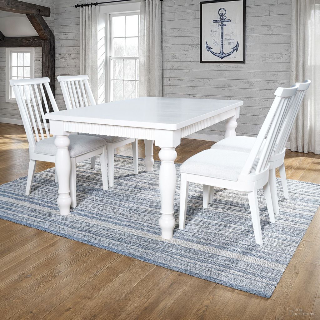 The appearance of Westport Extendable Dining Room Set In White designed by Jofran in the coastal interior design. This white piece of furniture was selected by 1StopBedrooms from Westport Collection to add a touch of cosiness and style into your home. Sku: 2545-72;2545-380KD. Material: MDF. Table Top Shape: Rectangular. Size: 40" x 72".