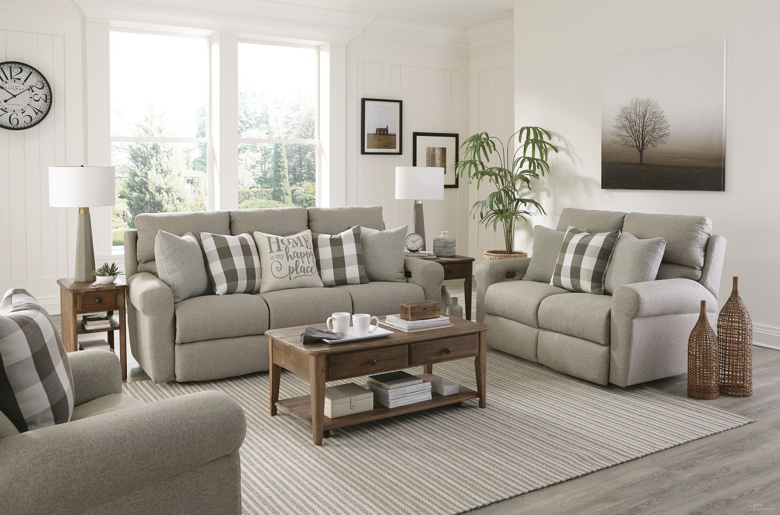 Westport Lay Flat Power Reclining Living Room Set In Metal