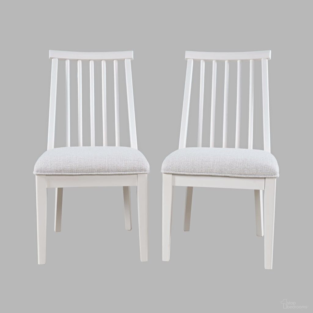 The appearance of Westport Upholstered Dowelback Dining Chair Set of 2 In White designed by Jofran in the transitional interior design. This white piece of furniture was selected by 1StopBedrooms from Westport Collection to add a touch of cosiness and style into your home. Sku: 2545-380KD. Material: Plywood. Chair Type: Side Chair.