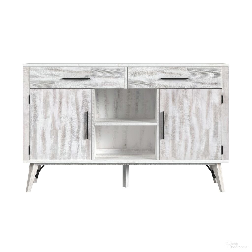 The appearance of Westwood Buffet In Rustic White designed by Picket House in the country / farmhouse interior design. This rustic white piece of furniture  was selected by 1StopBedrooms from Westwood Collection to add a touch of cosiness and style into your home. Sku: D-12850-7-BF. Material: Acacia.
