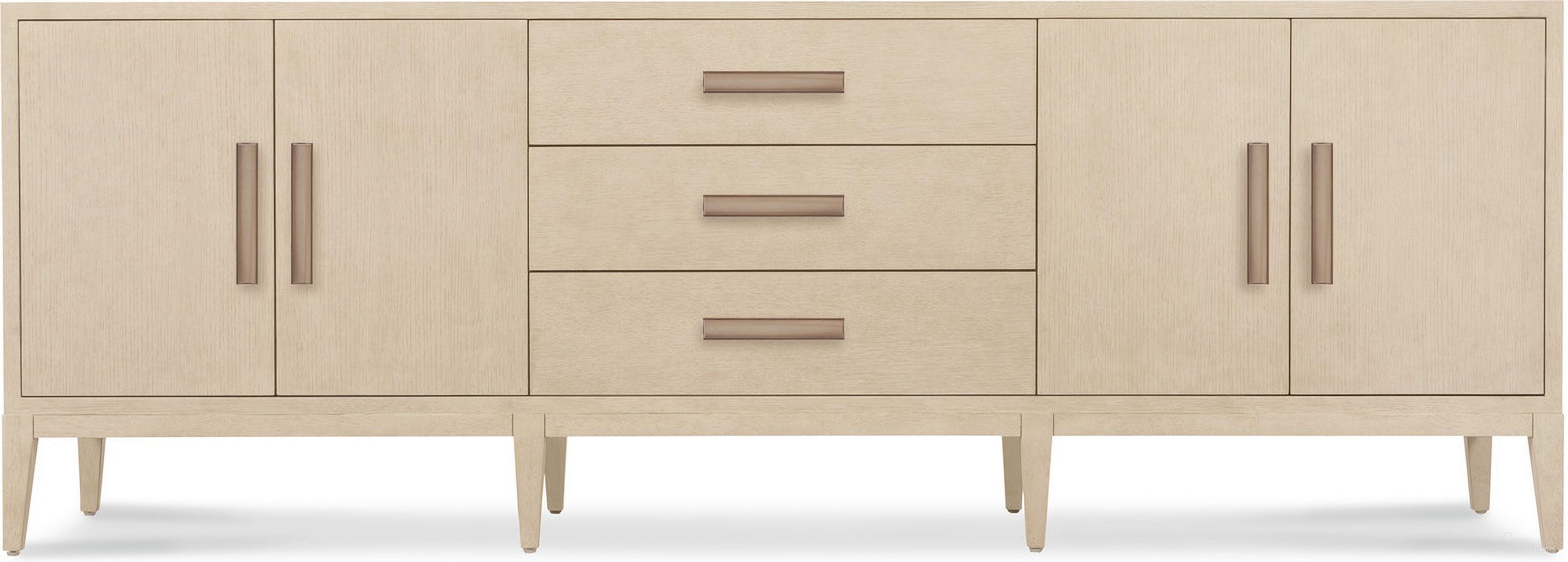 The appearance of Westwood Credenza In Light Wood designed by Hooker in the modern / contemporary interior design. This light wood piece of furniture was selected by 1StopBedrooms from Westwood Collection to add a touch of cosiness and style into your home. Sku: 6133-55486-80. Material: Oak Veneer.