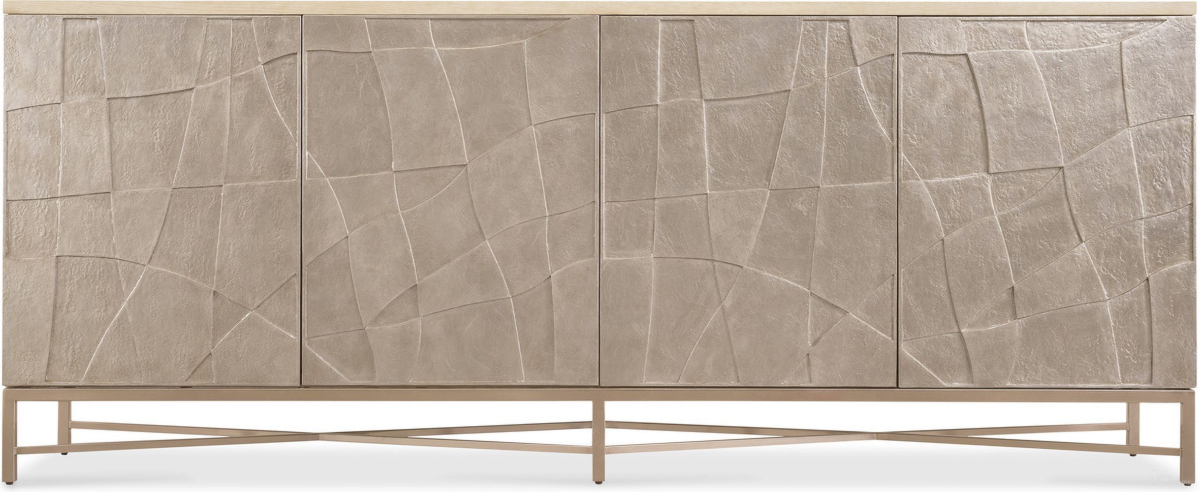 The appearance of Westwood Credenza In Silver designed by Hooker in the modern / contemporary interior design. This silver piece of furniture  was selected by 1StopBedrooms from Westwood Collection to add a touch of cosiness and style into your home. Sku: 6133-55490-80. Material: Oak Veneer.