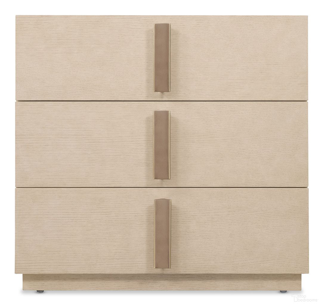 The appearance of Westwood Three-Drawer Nightstand In Light Wood designed by Hooker in the modern / contemporary interior design. This light wood piece of furniture was selected by 1StopBedrooms from Westwood Collection to add a touch of cosiness and style into your home. Sku: 6133-90216-80. Material: Oak Veneer.