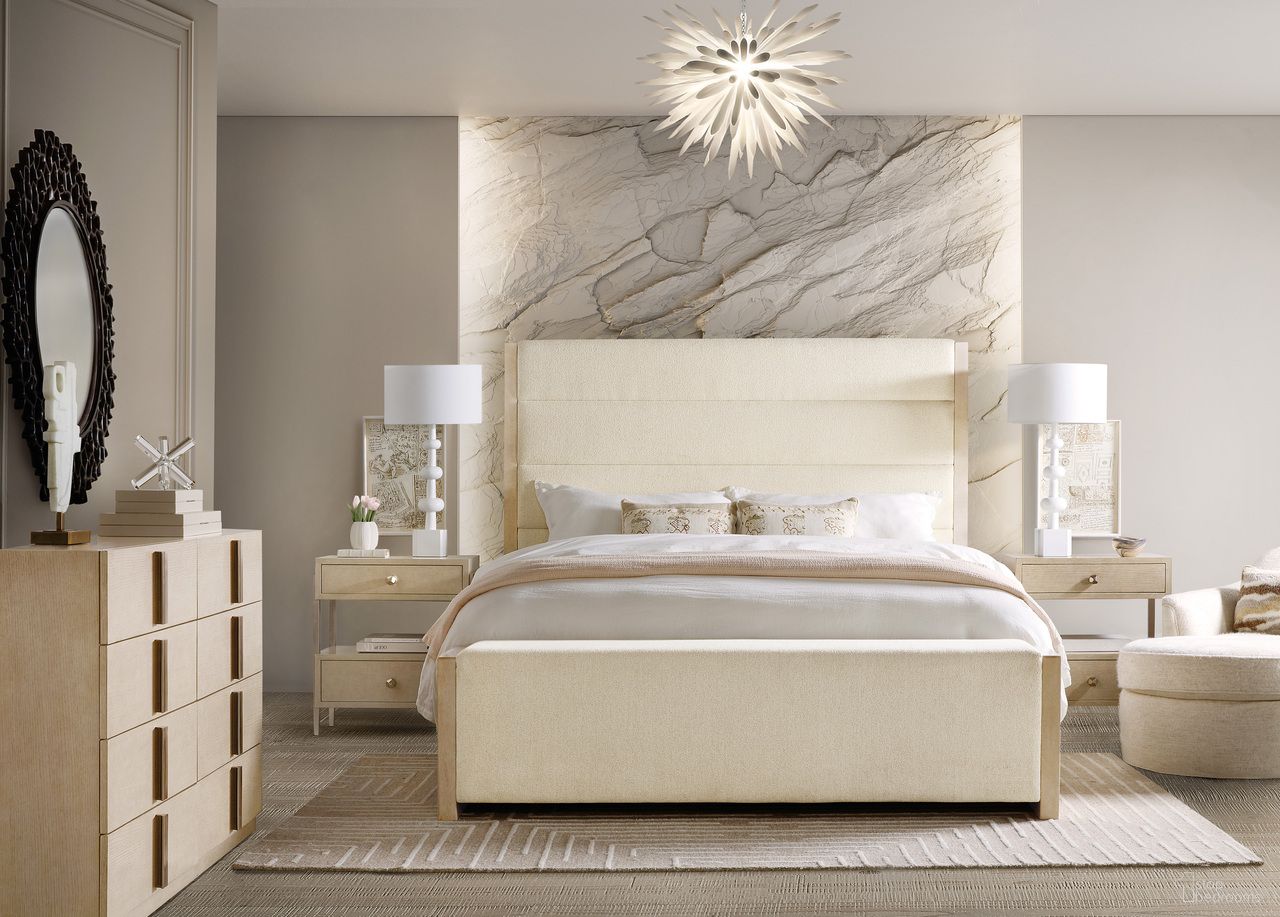 Westwood Upholstered Bedroom Set In Beige