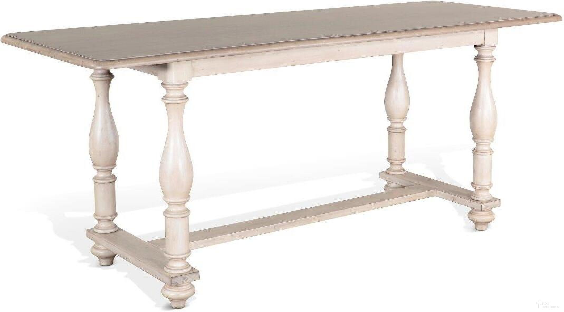 The appearance of Westwood Village Counter Height Table designed by Sunny Designs in the coastal interior design. This white and taupe piece of furniture was selected by 1StopBedrooms from Westwood Collection to add a touch of cosiness and style into your home. Sku: 1107WV. Table Base Style: Trestle. Material: Wood. Table Top Shape: Rectangular. Size: 32" x 84".