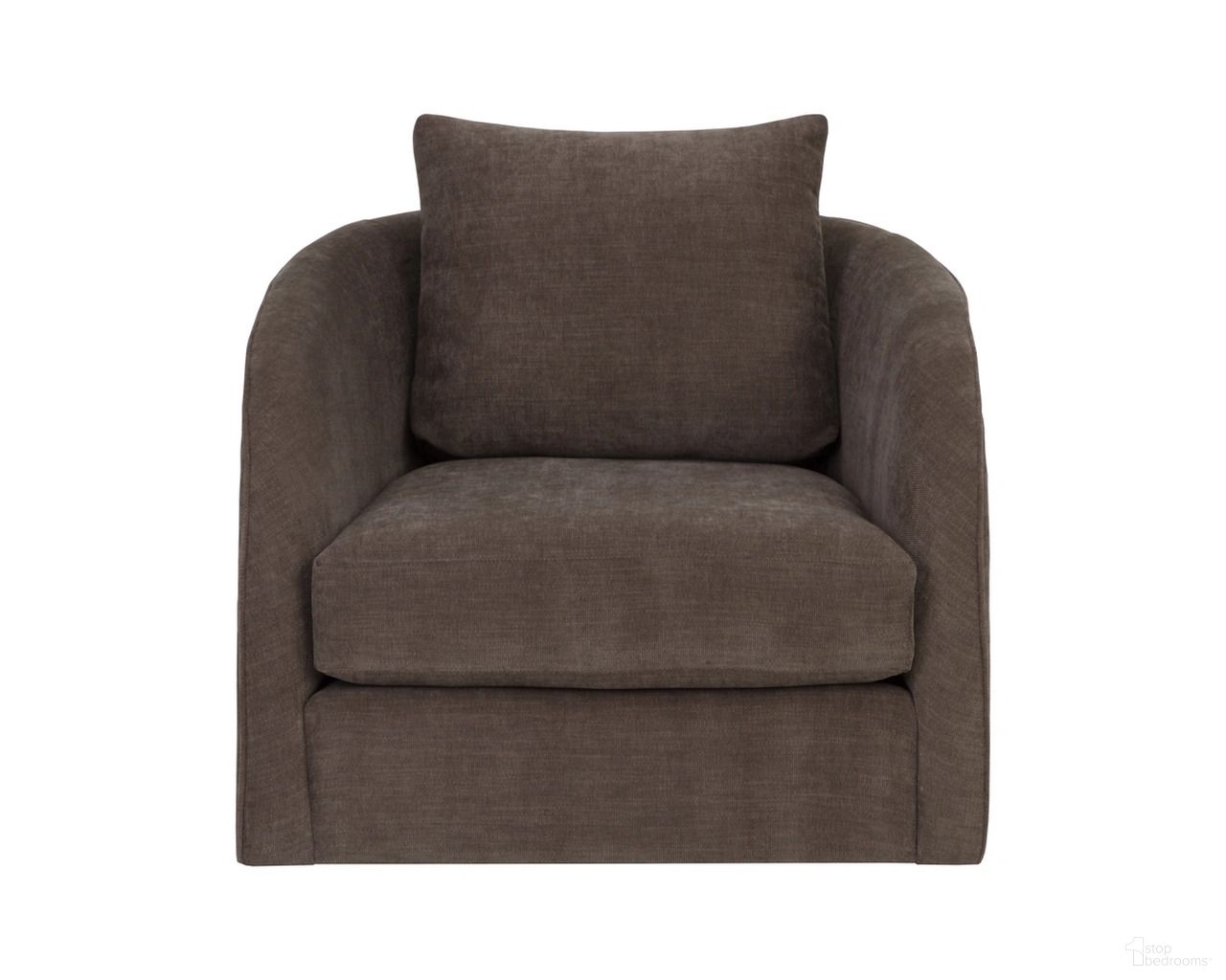 Wexford Swivel Lounge Chair In Rika Chocolate