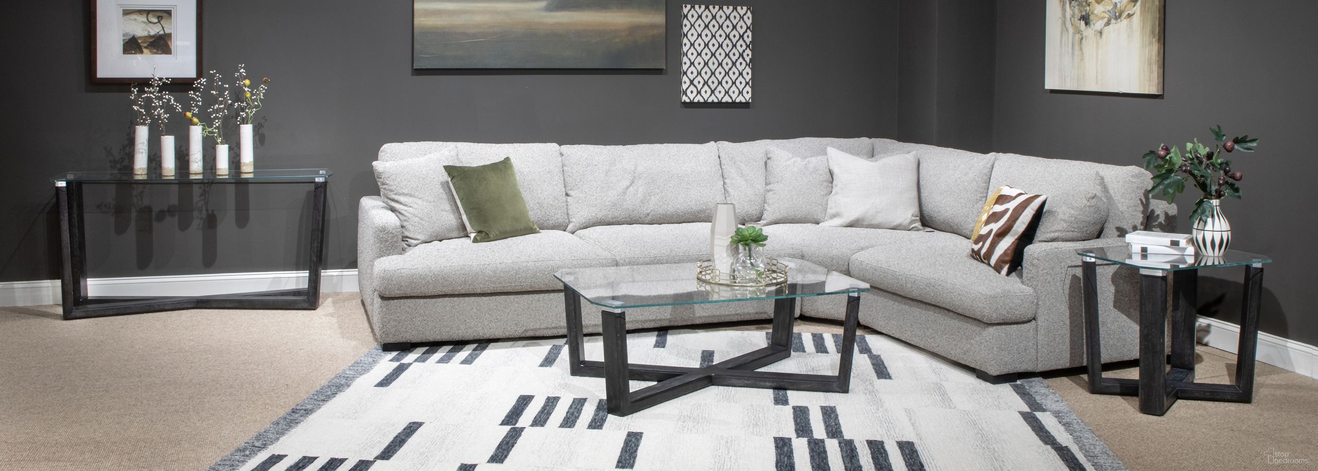 The appearance of Wexler Rectangular Occasional Table Set In Black Truffle And Clear Glass designed by Magnussen in the modern / contemporary interior design. This black truffle and clear glass piece of furniture  was selected by 1StopBedrooms from Wexler Collection to add a touch of cosiness and style into your home. Sku: T6345-43;T6345-03. Material: Glass.