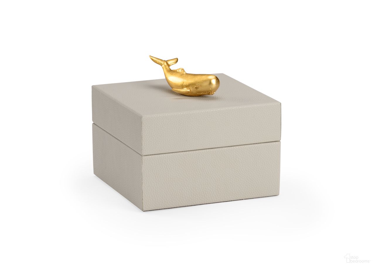 Whale Handle Box In Gray and Gold