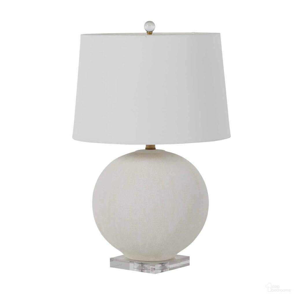 Wheeler Table Lamp In Natural White and Matte Antique Brass