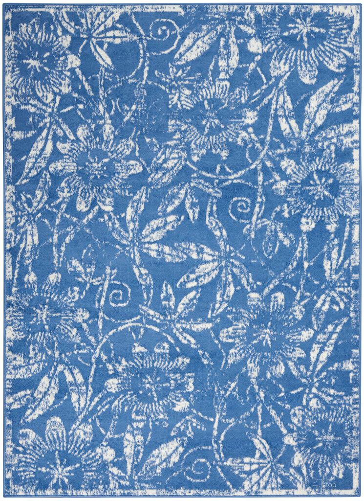 Whimsicle 4' x 6' Farmhouse Indoor Rug In Blue
